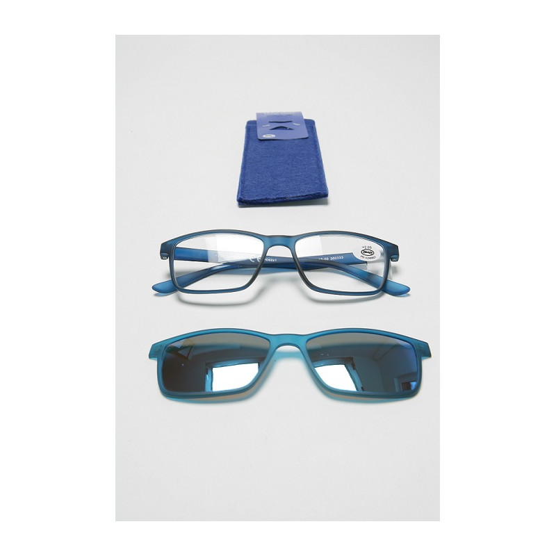 Lesehilfe CLIP-ME einzeln, 6973-15 royalblau +1,0 inkl. Filzetui + Sonnenclip